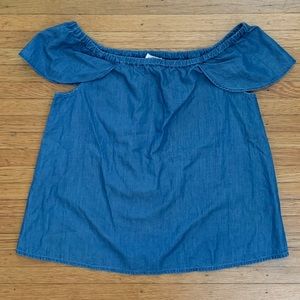 J Crew Chambray Off The Shoulder Top